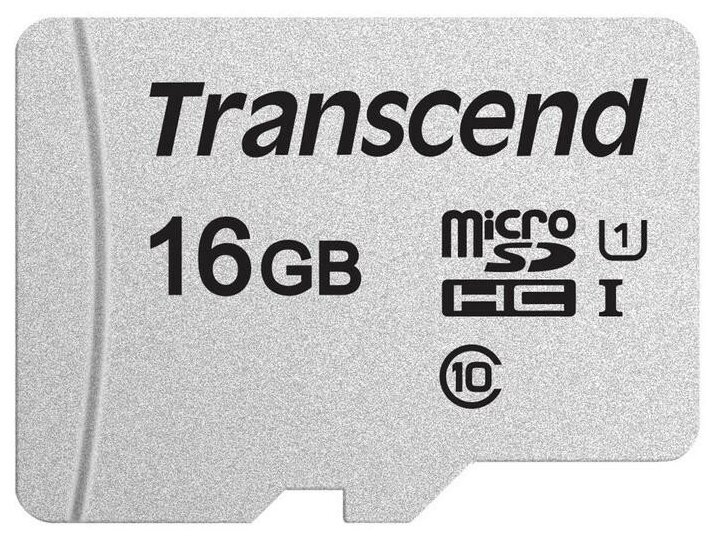 Комплект 2 штук, Карта памяти Transcend 300S microSDHC 16Gb UHS-I Cl10 +ад, TS16GUSD300S-A