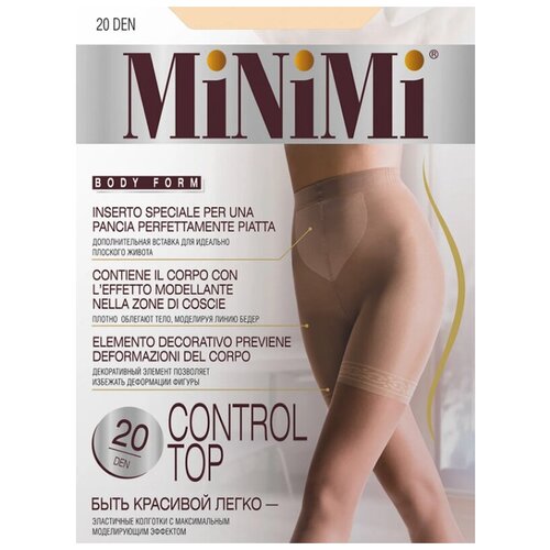 Колготки корректирующие Minimi Control Top 20-140 (Minimi), набор (2 шт.), размер 3, daino (бежевый)