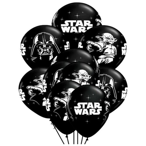 Набор воздушных шаров Звёздные войны Йода и Дарт Вейдер (черный, 12 шт, 32 см)