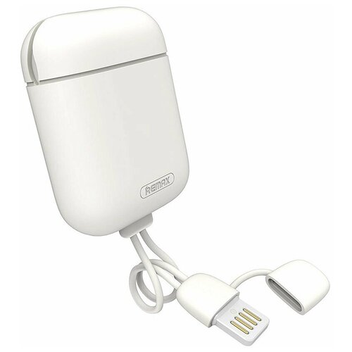 фото Чехол для apple airpods+кабель для apple iphone usb - lightning remax rc-a6 white 0.09m