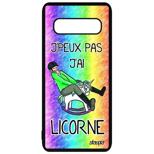 фото Стильный чехол на телефон // samsung galaxy s10 // "не могу - у меня единорог!" надпись картинка, utaupia, цветной