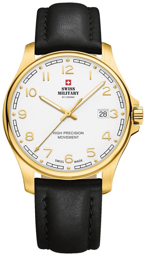 Наручные часы SWISS MILITARY BY CHRONO Quartz SM30200.29, золотой, белый