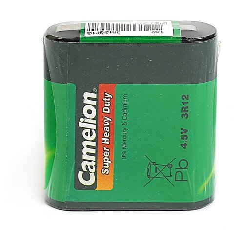 Батарейка солевая Camelion Super Heavy Duty, 3R12-1S , 4.5В, спайка, 1 шт. smartbuy батарейка солевая smartbuy super heavy duty 3r12 1s 4 5в спайка 1 шт