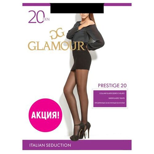 Колготки классические Glamour Prestige 20 Glam, набор (4 шт.), размер III, nero (чёрный)