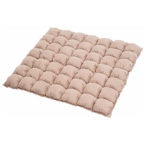 Коврик Бомбон для вигвама из розового льна с контрастными шторками