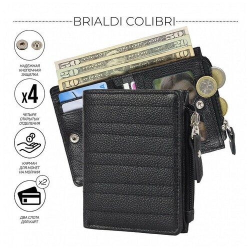 Мужской кожаный кошелек BRIALDI Colibri BR48190QL relief black