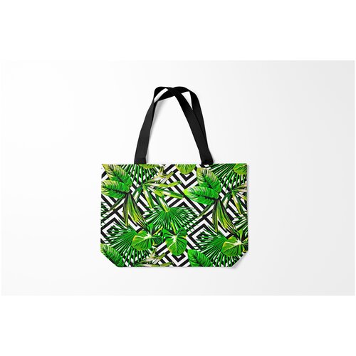 фото Сумка-шоппер / 46х35 см / популярные иллюстрации / текстуры tropic texture burnettie
