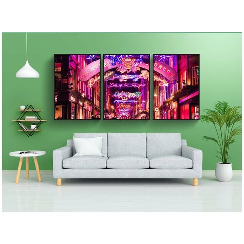 фото Набор модулных постеров для интерьера "рождество, лондон, улица" 60x90 см. в тубусе, без рамки lotsprints