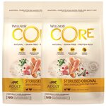 WELLNESS CORE ORIGINAL CAT ADULT STERILISED беззерновой для взр кастрированных котов и стерилизованных кошек с курицей и индейкой (1,75 + 1,75 кг) - изображение