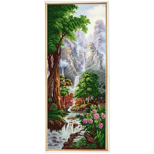 Рисунок на ткани Конёк (бисер), Водопад Хрустальный кулон, 25*65 см (1327)