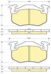 Дисковые тормозные колодки задние GIRLING 6113053 для Citroen, Mercedes-Benz, Peugeot, Renault (4 шт.)