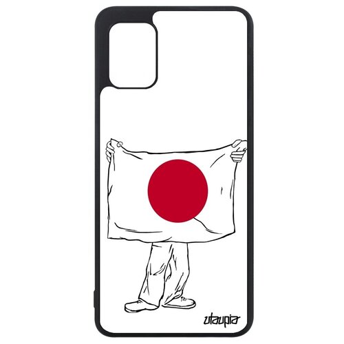фото Противоударный чехол на // galaxy a31 // "флаг японии с руками" стиль дизайн, utaupia, белый