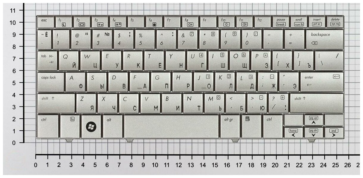 Клавиатура для ноутбука HP MP-07C93US-6930 серебристая