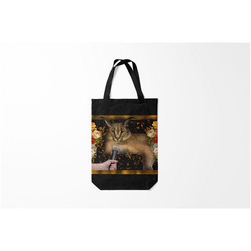 фото Сумка-шоппер / 31х42 см / мемы / кот мем big floppa русский шлепа burnettie