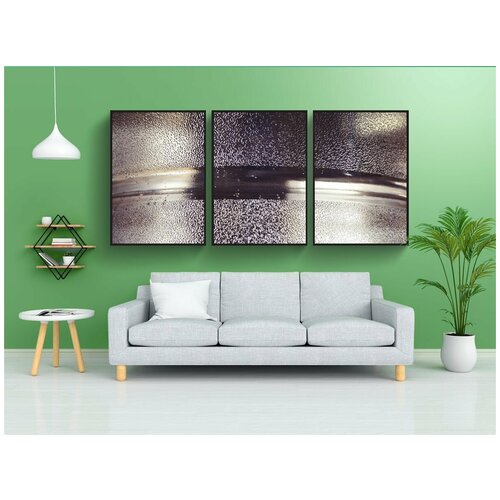 фото Набор модулных постеров для интерьера "металл, текстура, отражение" 60x90 см. в тубусе, без рамки lotsprints