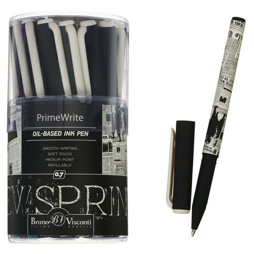 Ручка PrimeWrite. Газета-3 С чернилами на масляной основе, 0.7 ММ, синяя