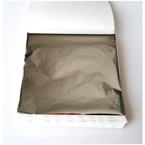 Зеркальная поталь 9х9 см Art and Play, 100 листов, платина