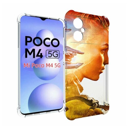 Чехол MyPads Horizon Zero Dawn art для Xiaomi Poco M4 5G задняя-панель-накладка-бампер