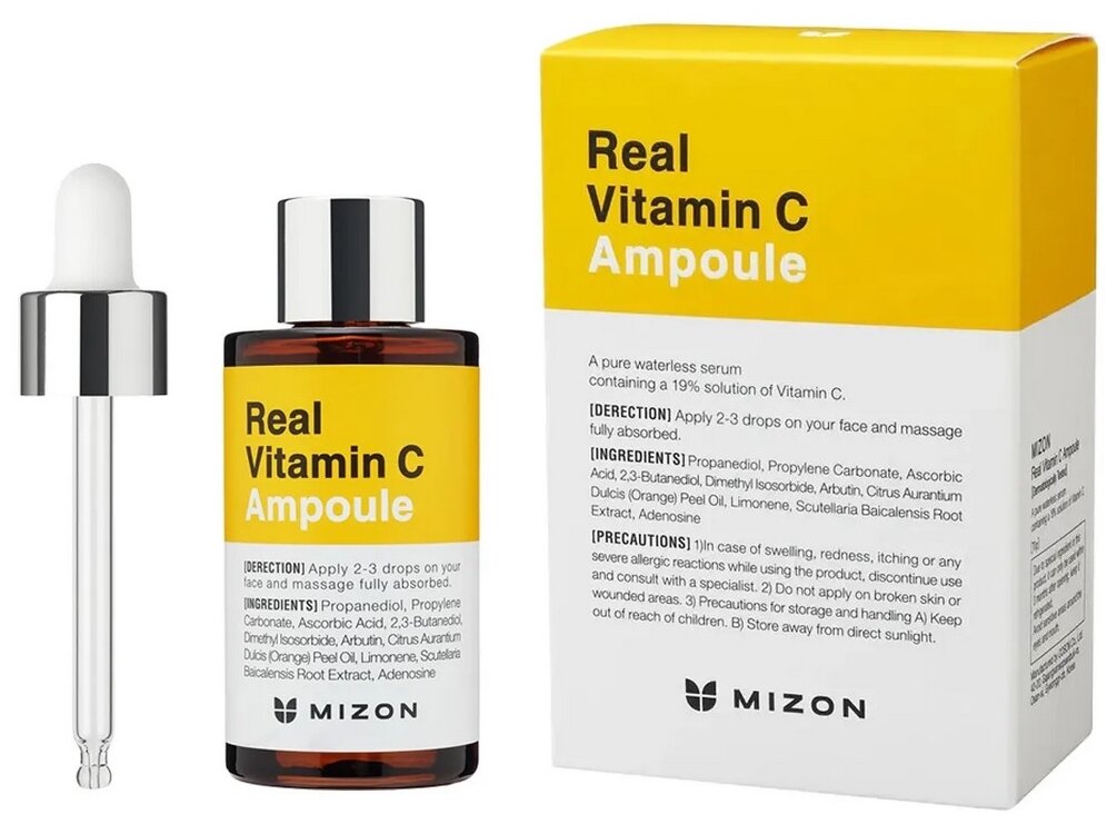 Сыворотка для лица MIZON с витамином С Real Vitamin C Ampoule - фото №3