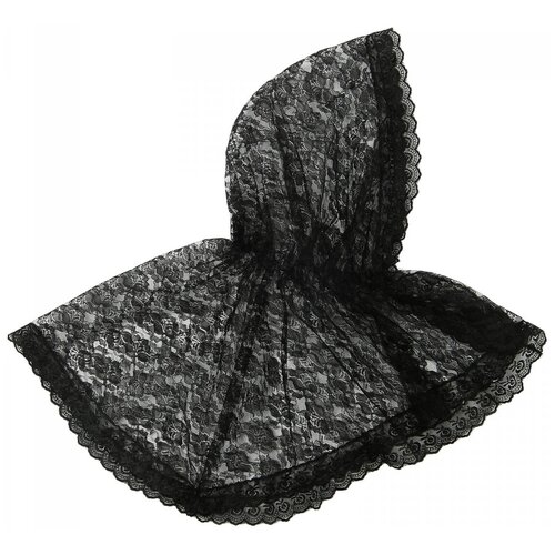 фото Церковная накидка - капюшон / черный /платок церковный / в храм/ черный /траурный /великий пост крестим деток