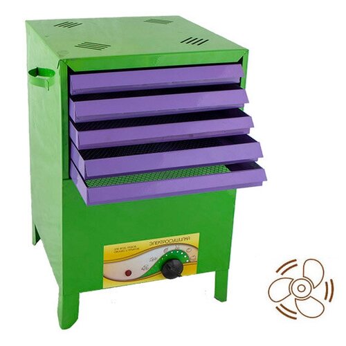 Электрическая сушилка бытовая сухофрукт Г02 С вентилятором металлический квадратный корпус 20 л 5 выдвижных поддонов 450 Вт 362700₽