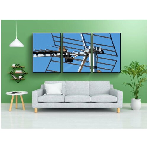 фото Набор модулных постеров для интерьера "антенна, дорогой, воробьи" 60x90 см. в тубусе, без рамки lotsprints