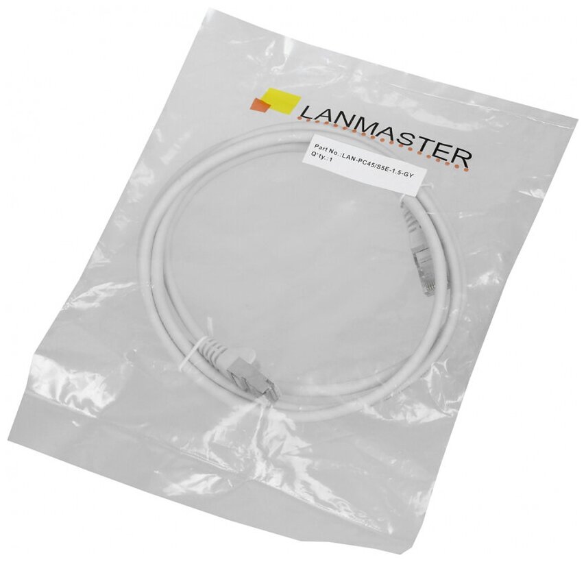 Патч-корд Lanmaster FTP LAN-PC45/S5E-1.5-GY вилка RJ-45-вилка RJ-45 кат.5е 1.5м серый LSZH (уп.:1шт)