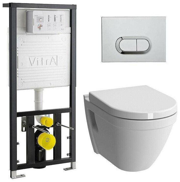 Vitra S50 без обода +инсталляция +кнопка, сиденье-микролифт 9003B003-7201