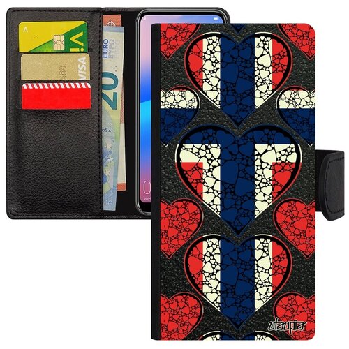 фото Противоударный чехол-книжка для мобильного // huawei p30 lite // "флаг норвегии с сердцем" любовь стиль, utaupia, цветной