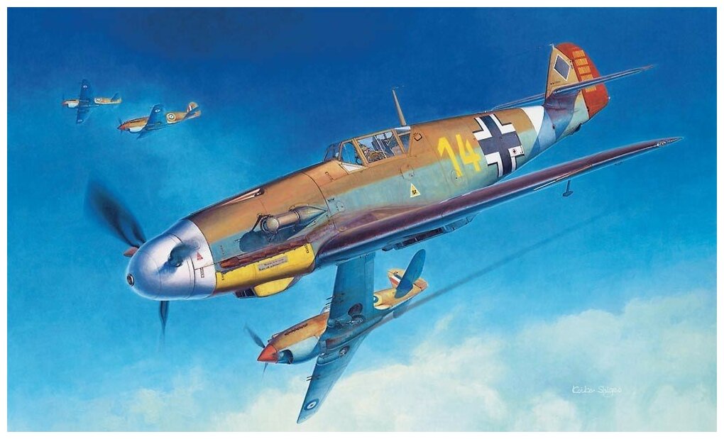 Hasegawa Сборная модель истребителя Messerschmitt Bf.109F-4 TROP 1:32 - #08881
