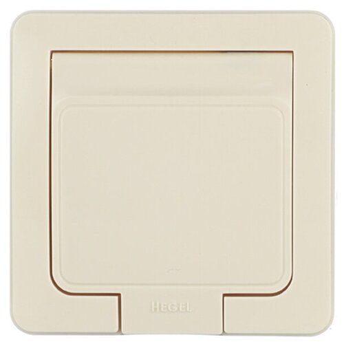 Розетка с рамкой Master РС16-511-01 скрытая установка слоновая кость с заземлением IP44 с крышкой влагозащищенная