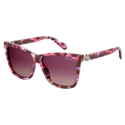 фото Солнцезащитные очки polaroid, бабочка, оправа: пластик, для женщин, розовый