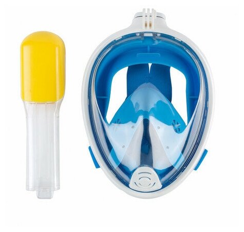 Подводная полнолицевая маска для плавания (снорклинга) FreeBreath S/M (синий)