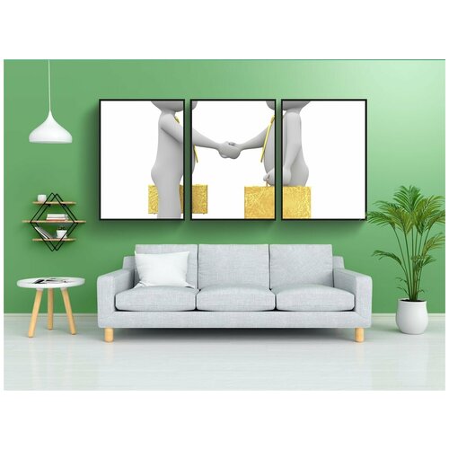 фото Набор модулных постеров для интерьера "встретиться, отношение, бизнес" 60x90 см. в тубусе, без рамки lotsprints