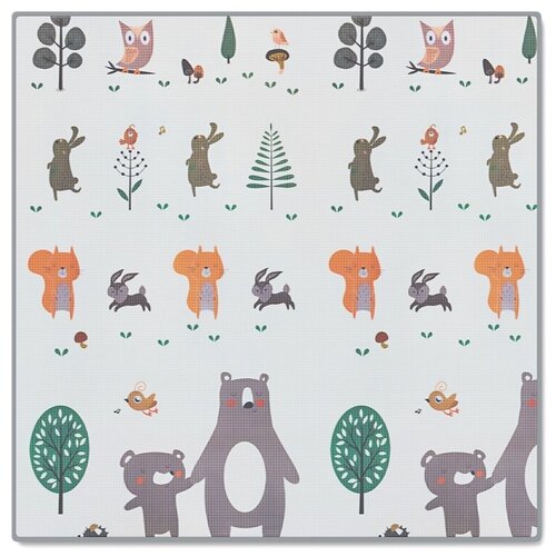 Игровой коврик UNIX Kids Forest, 120x120 см, двусторонний, развивающий