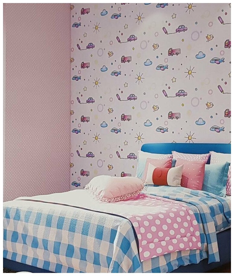 Bacaz Small dots Cartoon Wallpaper Roll for Child Kids Baby Room Background 3d W
