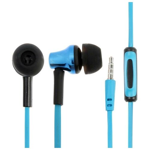 Наушники LuazON W-15 вакуумные микрофон плоский провод кнопка ответа микс 398₽