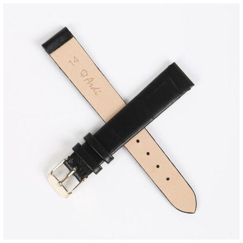 фото Ремешок для часов, женский, 14 мм, натуральная кожа, чёрный ardi