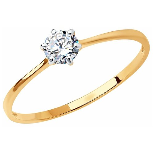 фото Кольцо sokolov красное золото, 585 проба, фианит, размер 17