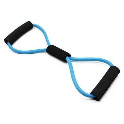 фото Синий эспандер восьмерка для тренировки ног и рук, нагрузка 5.5 кг кроссфитмаг