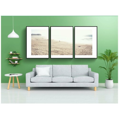 фото Набор модулных постеров для интерьера "песок, пляж, тропический" 60x90 см. в тубусе, без рамки lotsprints