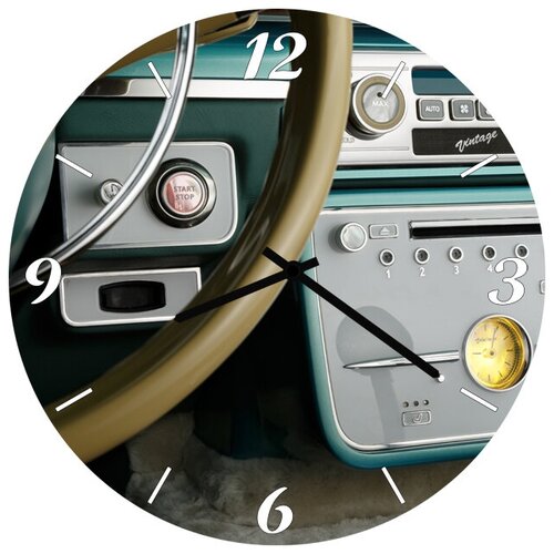 фото Svs настенные часы svs 3001955 ретро салон авто