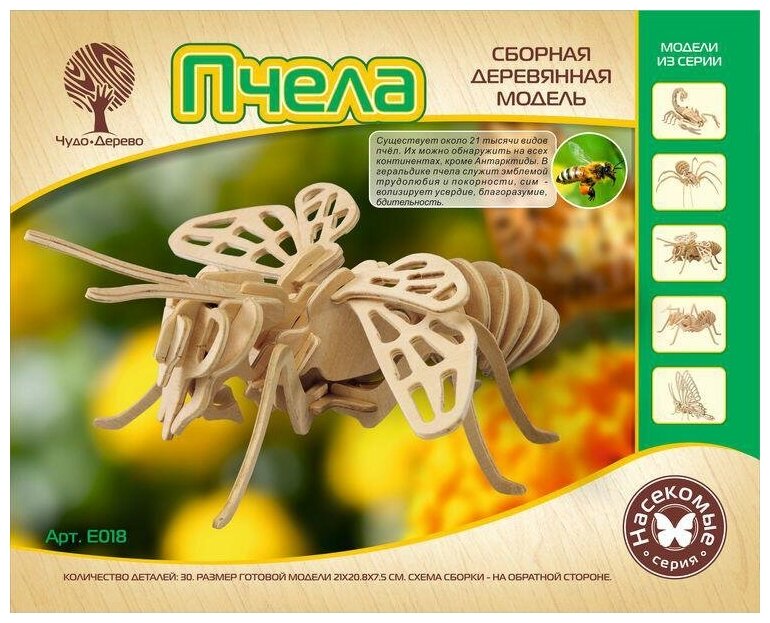 фото Чудо-дерево (VGA Wooden Toys) Модель деревянная сборная "Шмель малый"