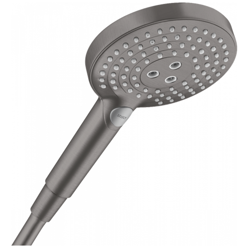 Душевая лейка, 120 мм, 3 струи, черный матовый хром, Hansgrohe Raindance Select S 26531340