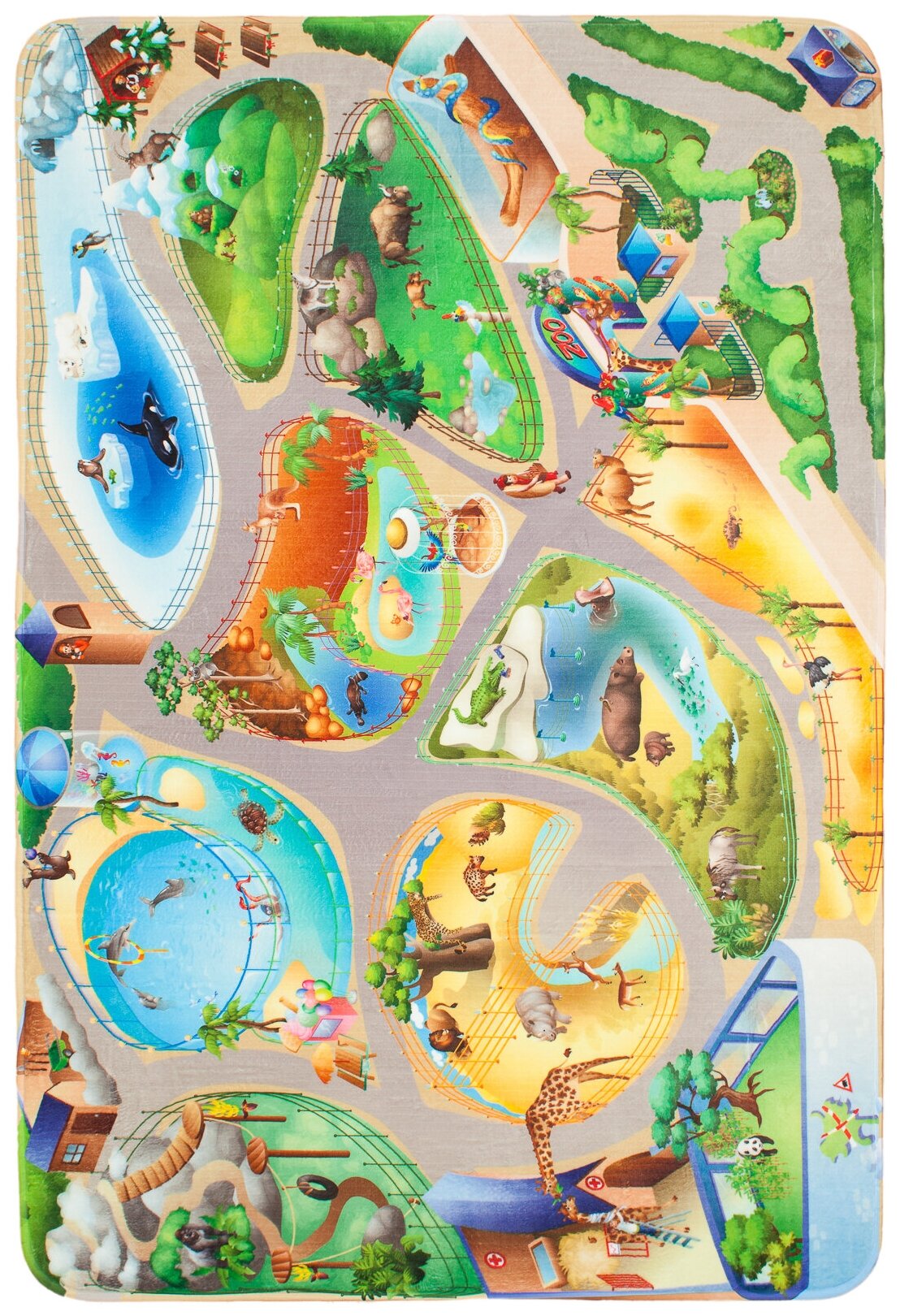Ковер на пол 0,7 на 1 м в детскую, разноцветный House of Kids Zoo - фотография № 1