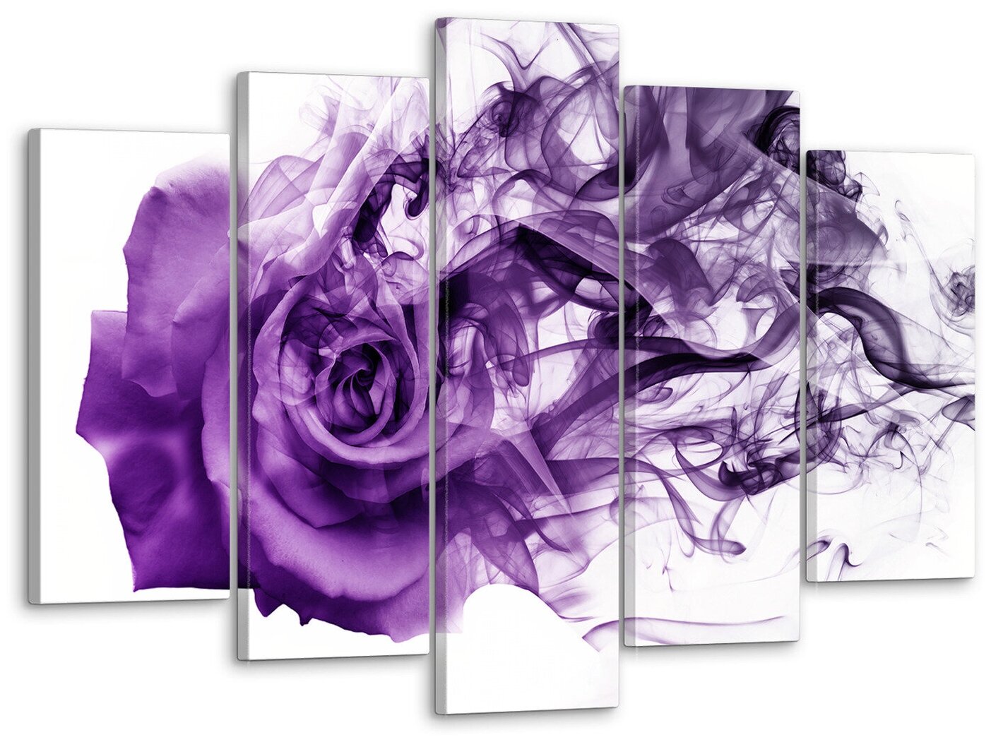 Модульная картина на стену, для интерьера "Фиолетовая роза" 80x140 см