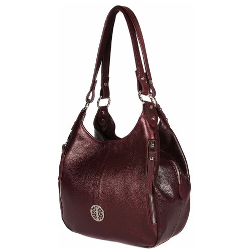 фото Сумка/сумка женская/натуральная кожа/mayger/а-дс-899-1/бордовый_металлик/модель хобо/с двумя ручками