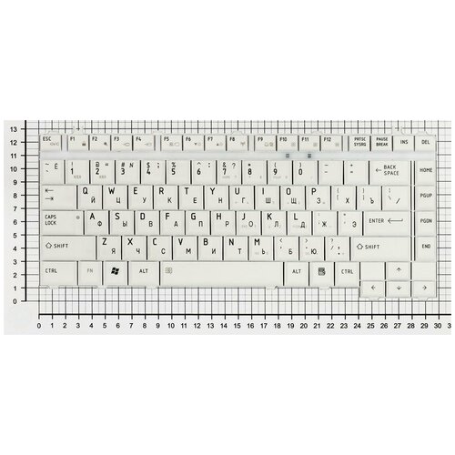 Клавиатура для ноутбука Toshiba Satellite A200 A205 A210 A215 M200 M205 белая 1273₽