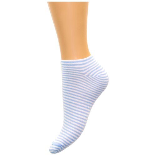 фото Носки детские "полоска" красная ветка с536, голубой, белый, 20-22 (размер обуви 31-34)