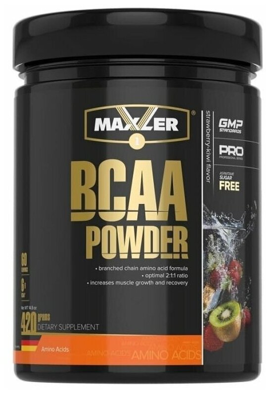 Maxler BCAA Powder 2:1:1 Sugar Free, 420 g (клубника киви)